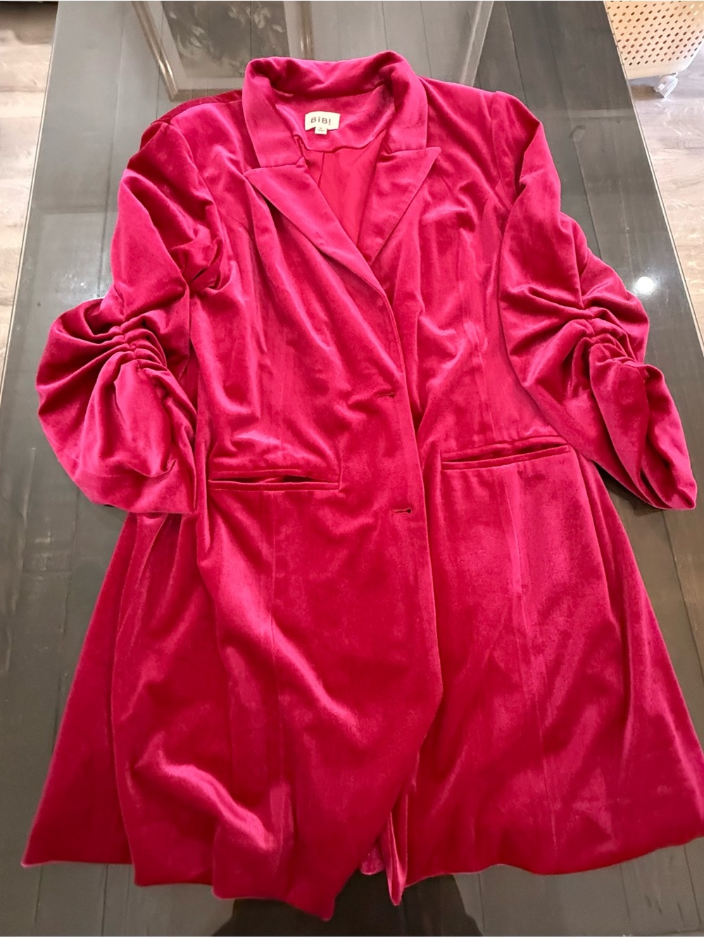 BiBi Hot Pink Velvet Blazer Jacket